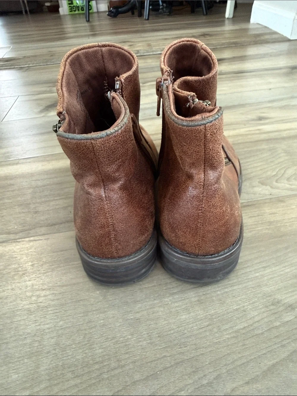 BareTraps Brown Leather Women's Ankle Booties